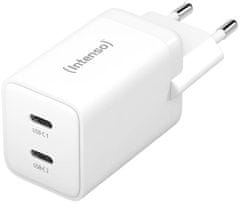 Intenso W40CC polnilni adapter, GaN, 2 x USB-C, 100 do 240 V