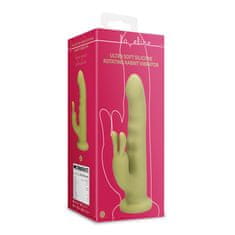 Miramarket Ultra mehak silikonski vibrator z vrtečim se zajcem