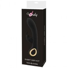 Ero Vibrator-VIBRATORE RABBIT RISCALDANTE HANDY RABBIT GRIP HOT BLACK