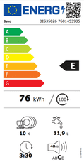 Beko DIS35026 vgradni pomivalni stroj