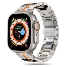 Tech-protect Stainless Line pašček za Apple Watch 42/44/45/49mm, titanium / orange