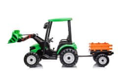 Beneo Otroški traktor little rider 24V s priklico zelena