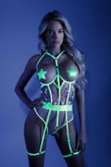 Ero In a Trance Suspender Body z odprtimi skodelicami - Neon Lime