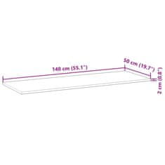 Vidaxl Kopalniški pult neobdelan 140x50x2 cm trden akacijev les