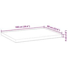 Vidaxl Kopalniški pult neobdelan 100x60x4 cm trden akacijev les