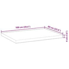 Vidaxl Kopalniški pult oljni premaz 100x60x4 cm trden akacijev les