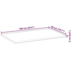 Vidaxl Kopalniški pult oljni premaz 100x50x2 cm trden akacijev les