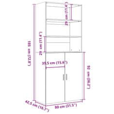 Vidaxl Visoka omara sonoma hrast 80x42,5x185 cm inženirski les