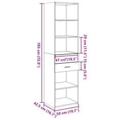 Vidaxl Visoka omara bela 50x42,5x185 cm inženirski les