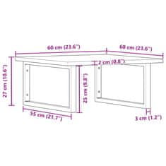 Vidaxl Stenska polica za umivalnik jeklo in trden akacijev les