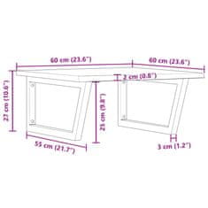 Vidaxl Stenska polica za umivalnik jeklo in trdna hrastovina