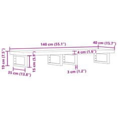 Vidaxl Stenska polica za umivalnik jeklo in trden akacijev les