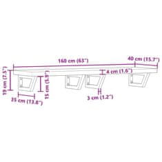 Vidaxl Stenska polica za umivalnik jeklo in trden akacijev les