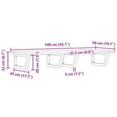 Vidaxl Stenska polica za umivalnik jeklo in trden akacijev les