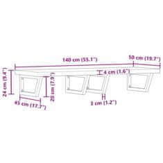 Vidaxl Stenska polica za umivalnik jeklo in trden akacijev les