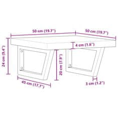 Vidaxl Stenska polica za umivalnik jeklo in trden akacijev les