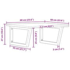 Vidaxl Stenska polica za umivalnik jeklo in trden akacijev les