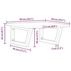 Vidaxl Stenska polica za umivalnik jeklo in trden akacijev les