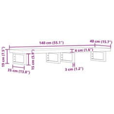 Vidaxl Stenska polica za umivalnik jeklo in trden akacijev les