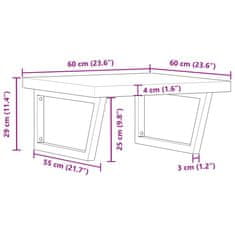 Vidaxl Stenska polica za umivalnik jeklo in trden akacijev les