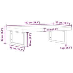 Vidaxl Stenska polica za umivalnik jeklo in trden akacijev les