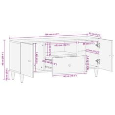 Vidaxl TV omarica 105x33x46 cm trden mangov les