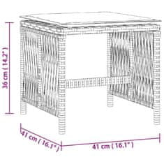 Vidaxl Vrtni stolčki z blazinami 4 kosi rjavi 41x41x36 cm poli ratan