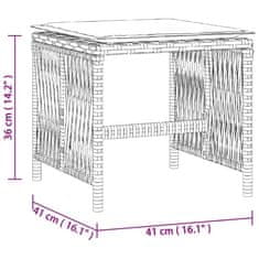 Vidaxl Vrtni stolčki z blazinami 4 kosi bež 41x41x36 cm poli ratan