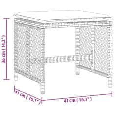 Vidaxl Vrtni stolčki z blazinami 4 kosi črni 41x41x36 cm poli ratan