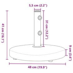 Vidaxl Podstavek za senčnik velikost palice Ø32/38/48 mm 25 kg okrogel