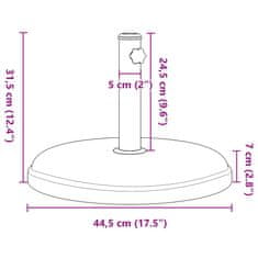 Vidaxl Podstavek za senčnik velikost palice Ø32/35/38 mm 15 kg okrogel