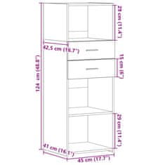 Vidaxl Visoka omara siva sonoma 45x42,5x124 cm inženirski les