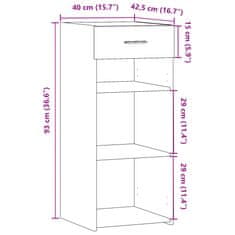 Vidaxl Komoda siva sonoma 40x42,5x93 cm inženirski les