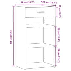 Vidaxl Komoda bela 50x42,5x93 cm inženirski les