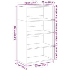 Vidaxl Visoka omara bela 70x41x124 cm inženirski les