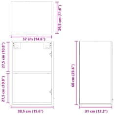 Vidaxl Viseča omarica sonoma hrast 39,5x31x60 cm iverna plošča