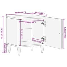 Vidaxl Nočna omarica 2 kosa 40x33x46 cm trdna borovina