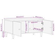 Vidaxl Klubska mizica 80x50x40 cm trden mangov les