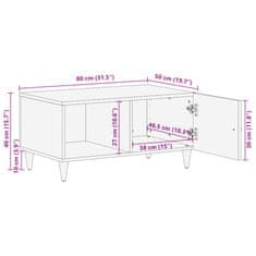 Vidaxl Klubska mizica 80x50x40 cm trden mangov les