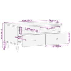 Vidaxl Klubska mizica 80x54x40 cm trden mangov les