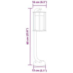 Vidaxl Zunanja talna svetilka 3 kosi črna 60 cm nerjaveče jeklo