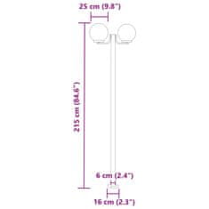 Vidaxl Zunanja talna svetilka 3 kosi srebrna 215 cm nerjaveče jeklo