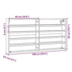 Vidaxl Vitrina rjav hrast 100x8,5x50 cm inženirski les