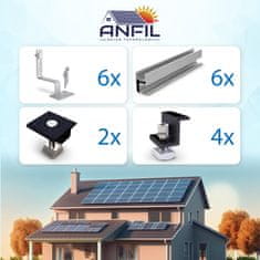 ANFIL Montažni komplet za strešni nosilec solarnega panela širine 30-35 mm (za 2 x sončne module).