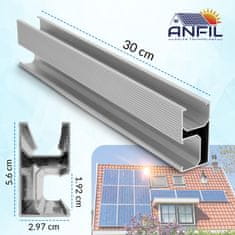 ANFIL Montažni komplet za strešni nosilec solarnega panela širine 30-35 mm (za 2 x sončne module).