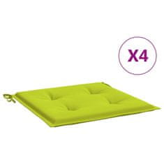 Vidaxl Blazine za vrtne stole 4 kosi svetlo zelene 50x50x3 cm oxford