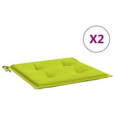 Vidaxl Blazine za vrtne stole 2 kosa svetlo zelene 50x50x3 cm oxford