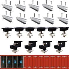 ANFIL Komplet nosilcev za sončne module za kovinsko streho (za 4 sončne panele).