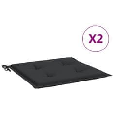 Vidaxl Blazine za vrtne stole 2 kosa črne 50x50x3 cm oxford tkanina