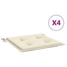 Vidaxl Blazine za vrtne stole 4 kosi krem 40x40x3 cm oxford tkanina